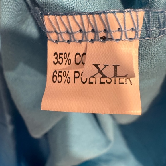 Women's XL, blue, cotton/polyester dress with pockets - Picture 3 of 5